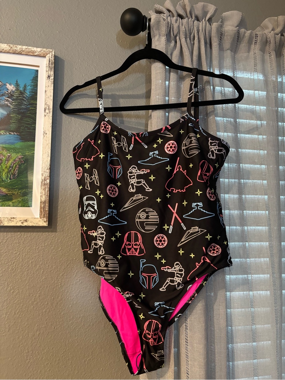 chubbies Black Star Wars Neon Graphic one piece
